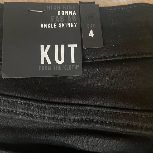 Kut from the Kloth Donna Ab Fab Ankle Skinny High Rise Black Size 4 NWT - Picture 10 of 15